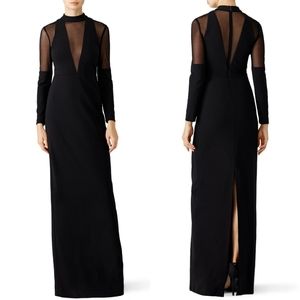 🩹 Nicole Miller Black Illusion Gown, Sz 2